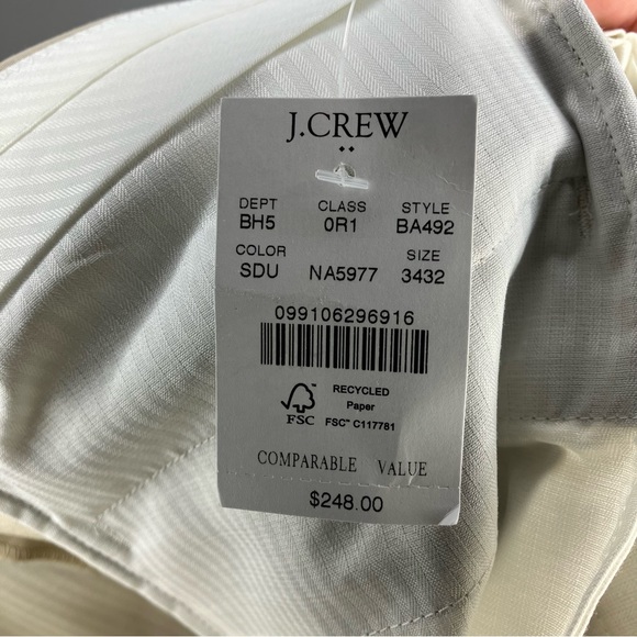 NWT J. CREW Stretch Suit Pant Flex Chino Tapered Thompson Sandy Dune 34x32 - Picture 6 of 7